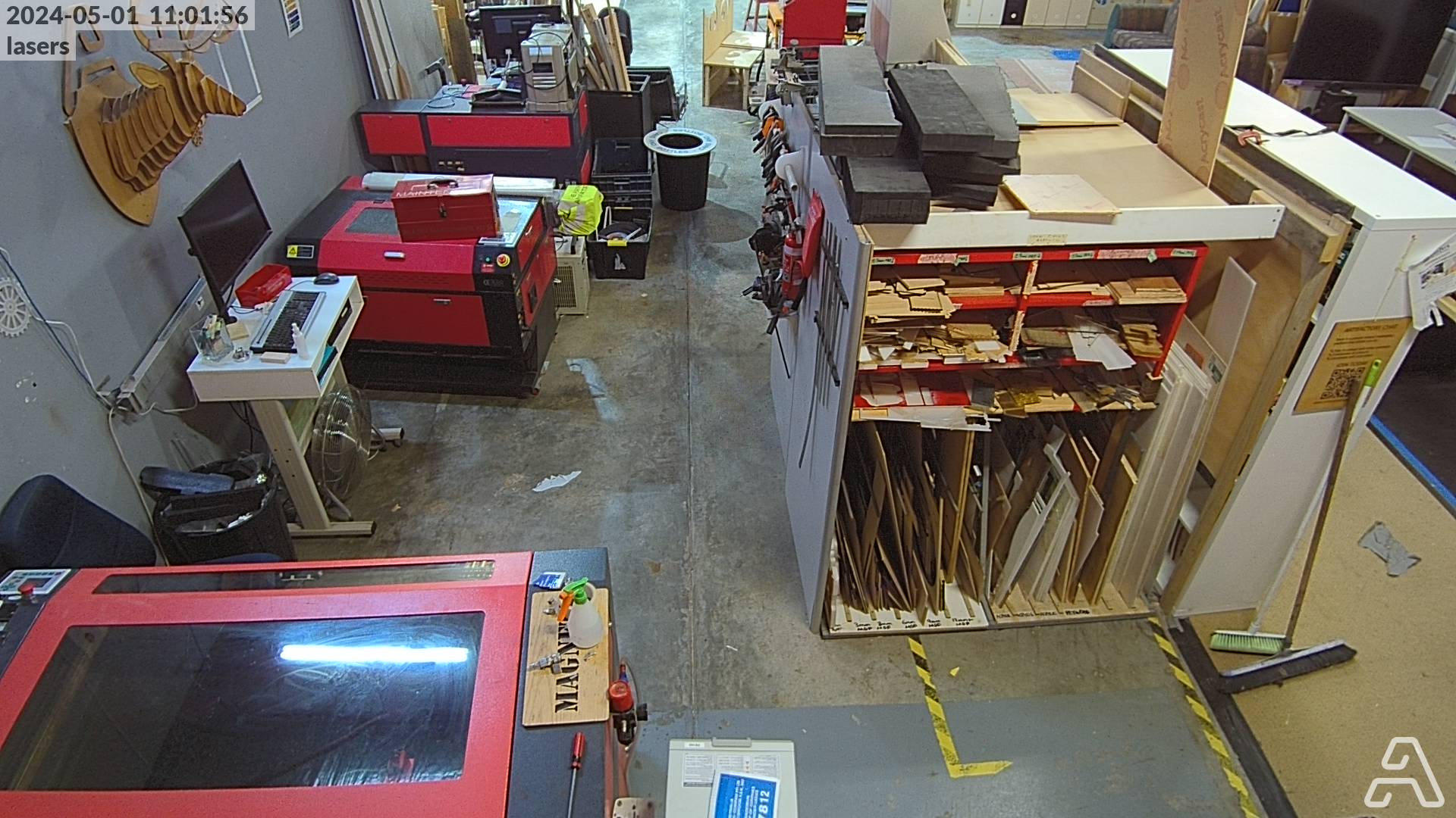 A view of the laser cutters