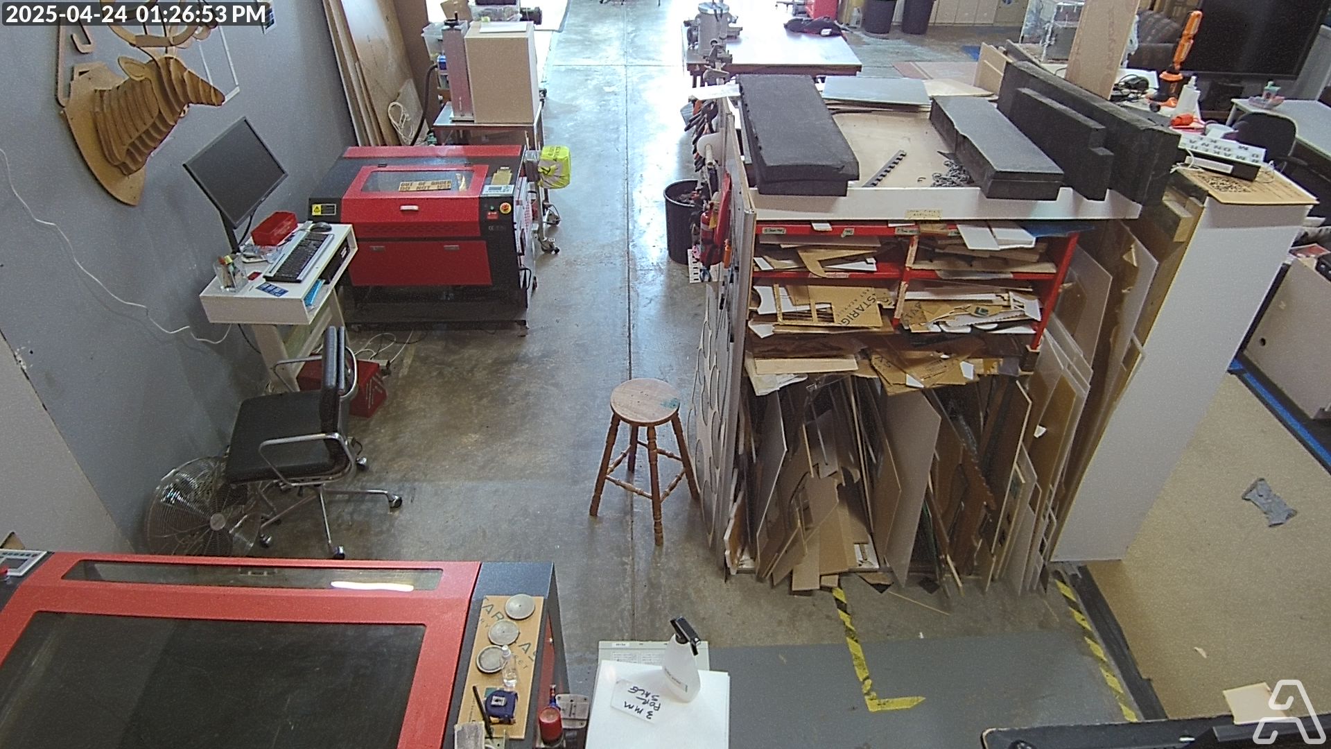 A view of the laser cutters