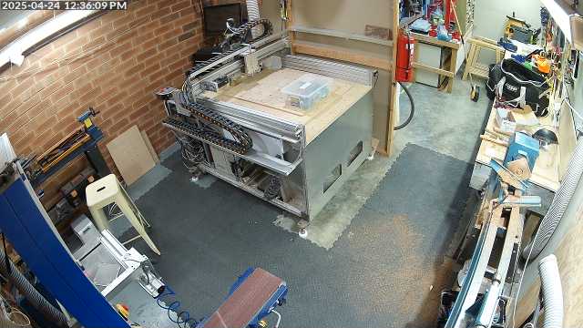 A view of the back section of the machine room including the CNC router