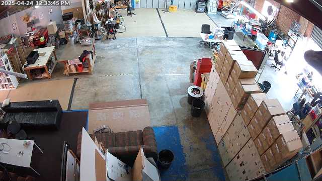 A birds eye view of the project area from above the rehearsal room