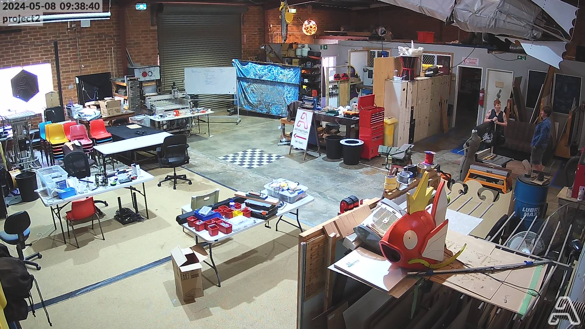 A view of the project area from above the machine room door