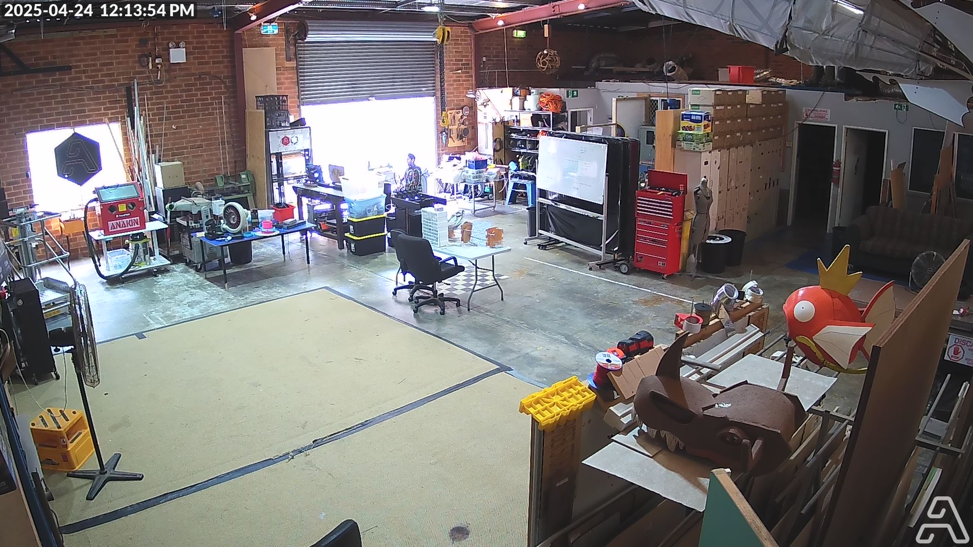 A view of the project area from above the machine room door